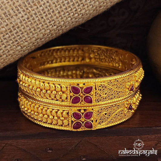 Elegant Pink Bangles Pairs (2.4) (Gk3143)