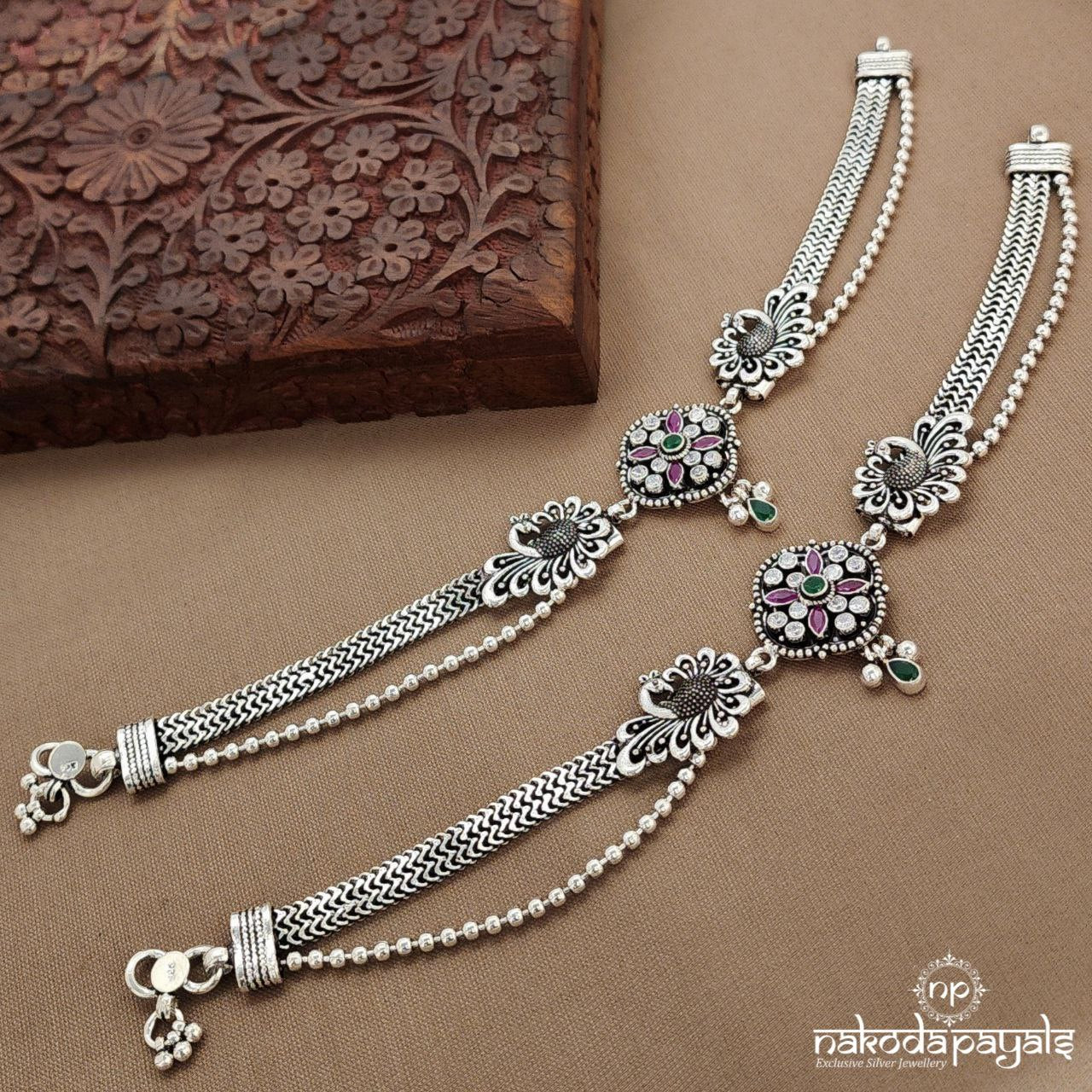 Multicolor Peacock Anklets (A6783)