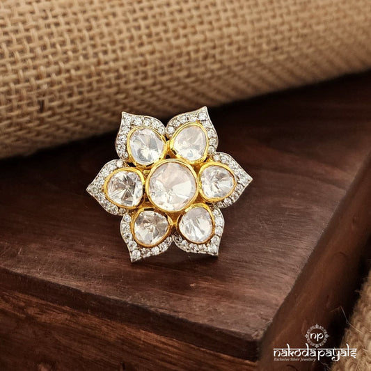 Flower Moissanite Finger Ring (F2716)