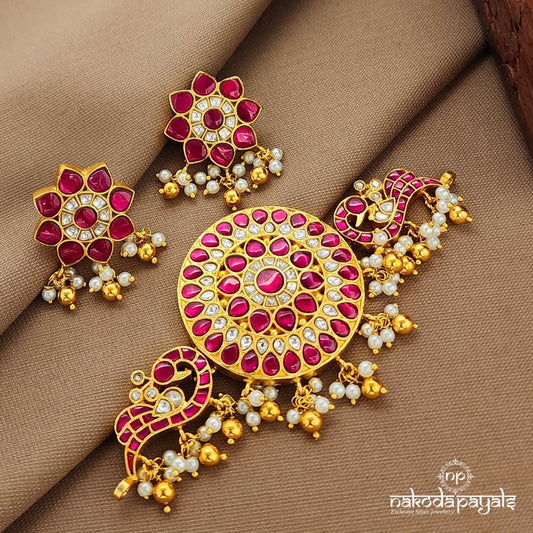 Pink Kundan Choker With Earrings (Gn9704)