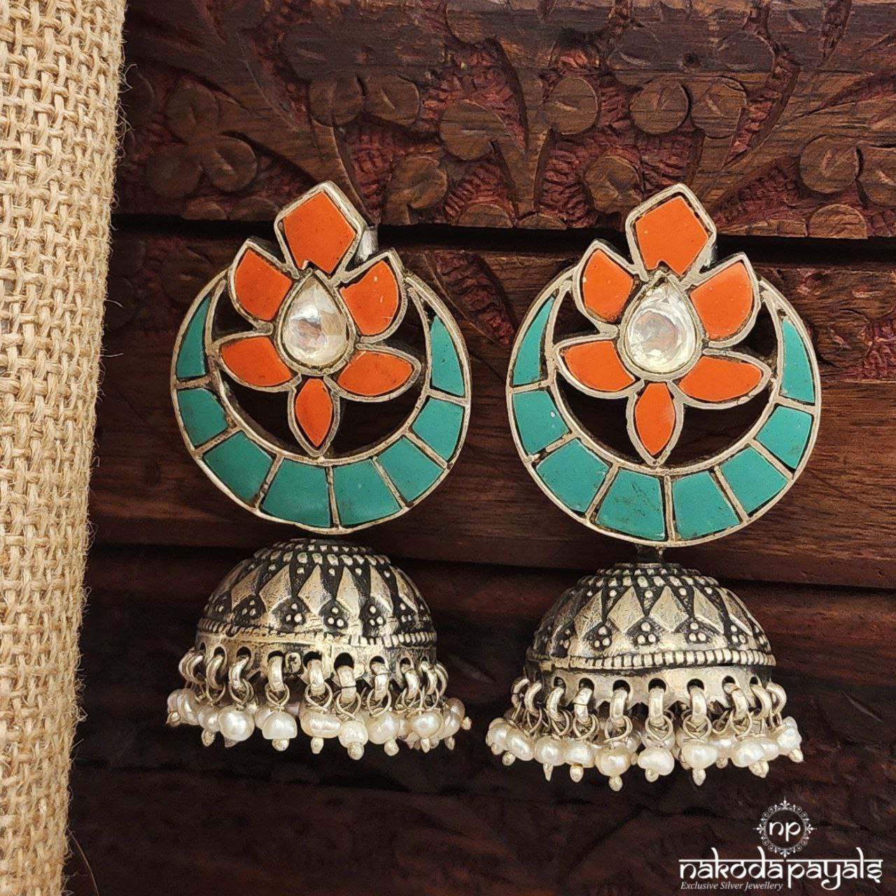 Turquoise Kundan Jhumka (J1564)