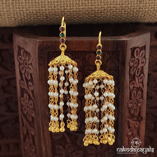 Kemp Pearled Floral Jhumka (Ge9867)