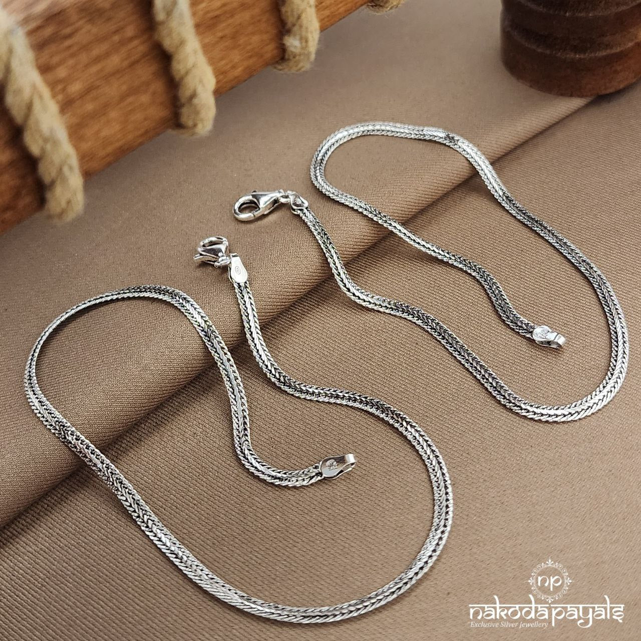 Oxidised Flat Anklet (A6632)