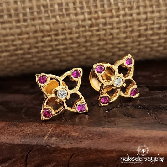 White Dot Mini Studs (Ge8981)