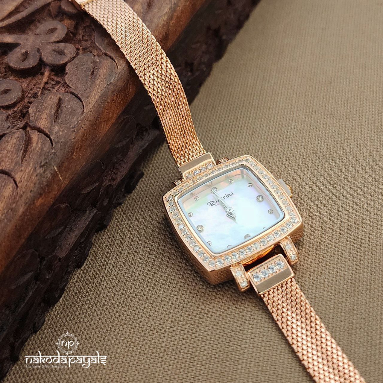 Rose Gold Squarish Watch (W0277)