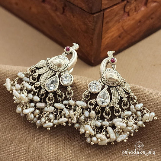 White Peacock Guttapusalu Studs (S3732)