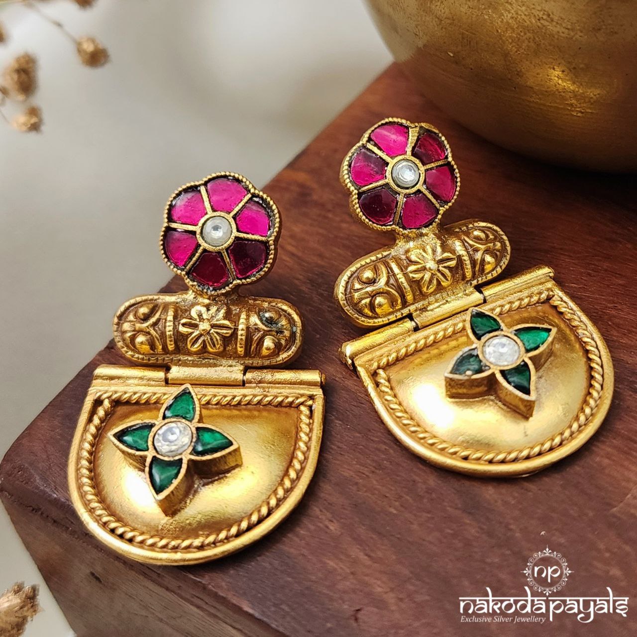 MultiColor Kundan Earring (Ge8782)
