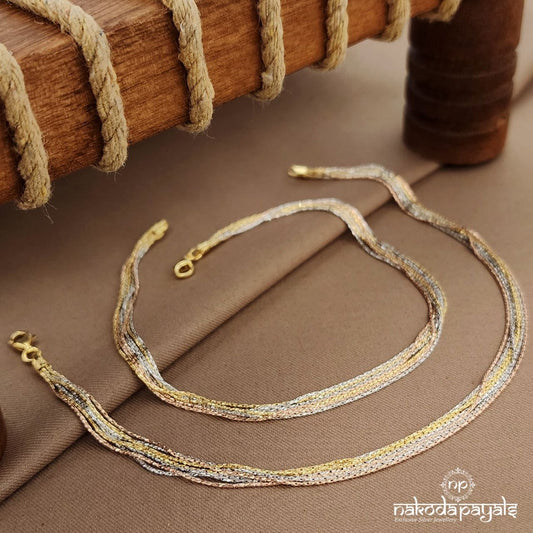 Seven lines Trio Color Anklet (A6648)