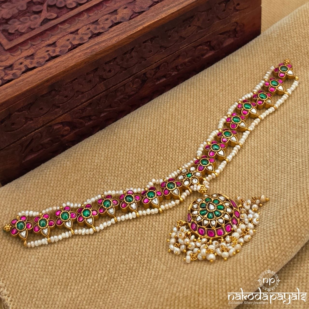 Pearl Drop Kundan Neckpiece (Gn10525)