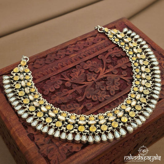 Dual Tone Moissanite Neckpiece (N11639)