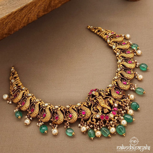 Flute Krishna Kundan Neckpiece (Gn9535)