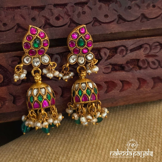 Mango Kundan Pearl Jhumka (Ge11092)