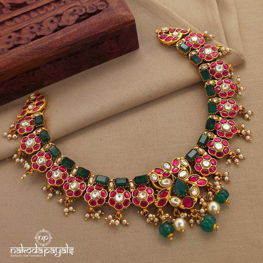 Rectangular Green Kundan Neckpiece (Gn10129)