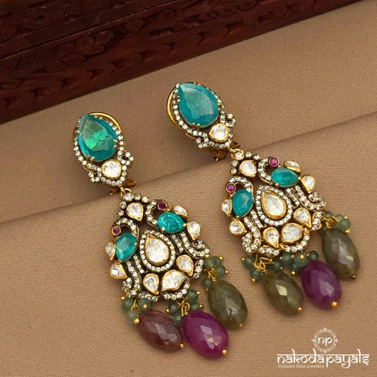 Twin Peacock Chandbali (Ge11000)