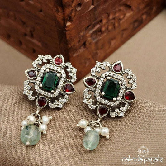 CZ Green Drop Studs (S3817)