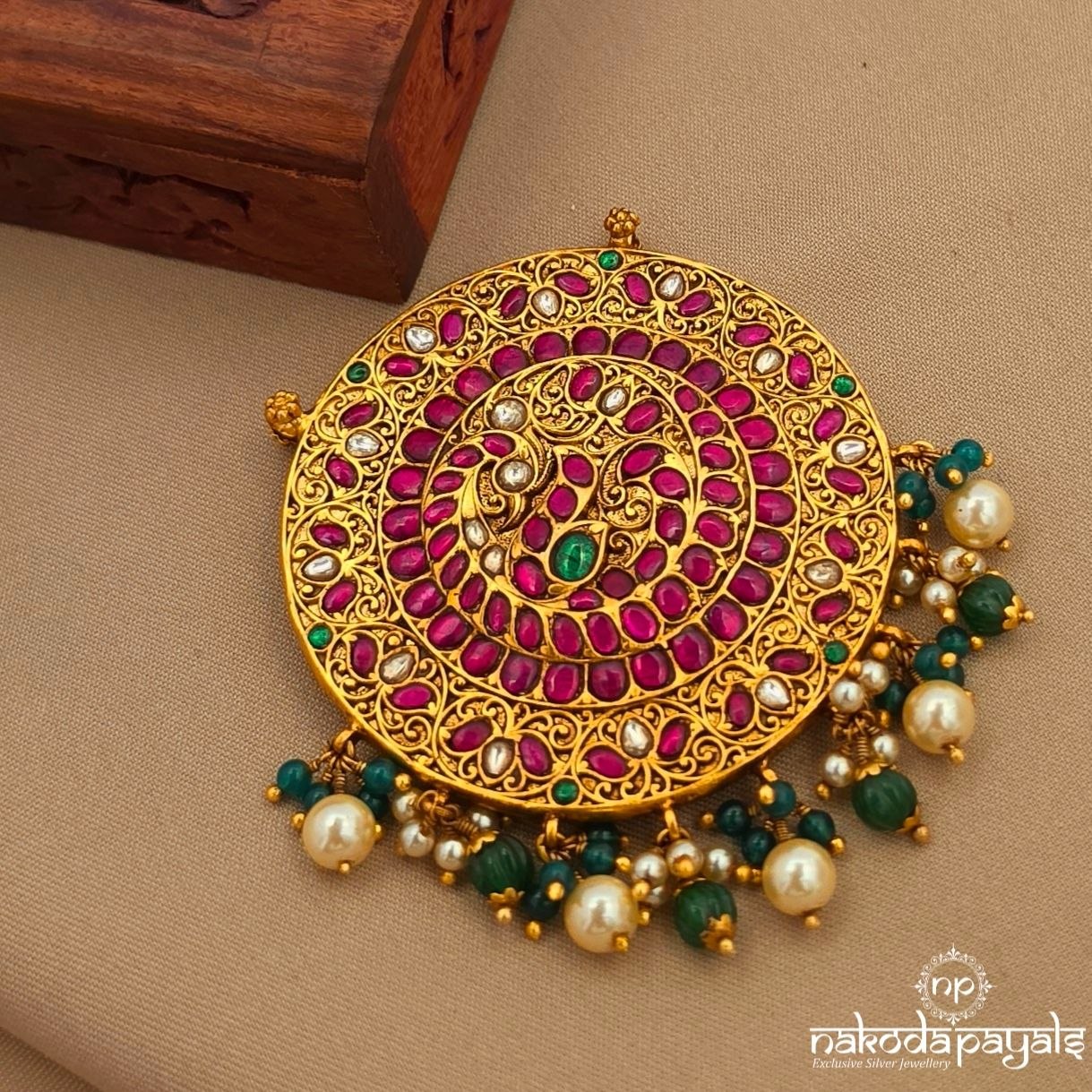 Shiva Parivar Reversible Kundan Pendant  (Gp2416)