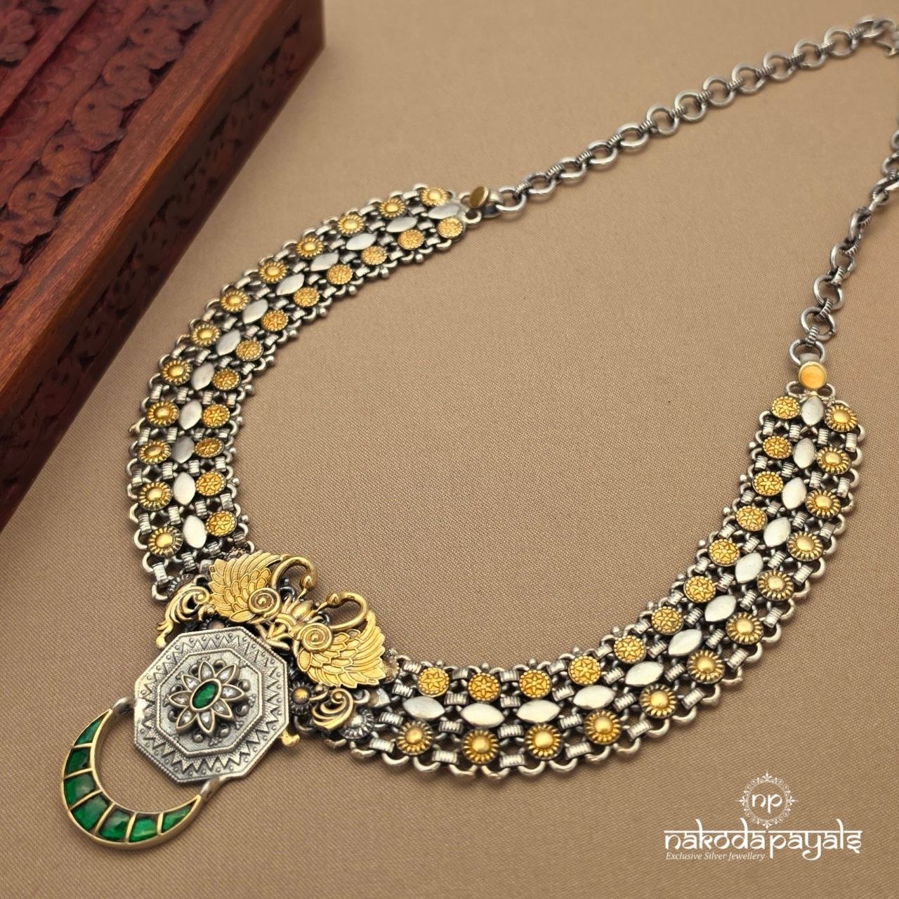 Half Moon Dual Tone Neckpiece (N11783)