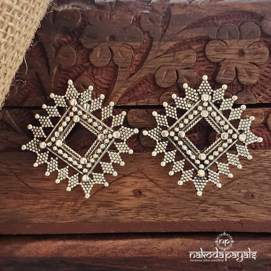 Squarish Oxidised Studs (S3551)