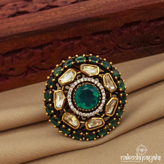 Emerald Green Finger Ring (F2955)