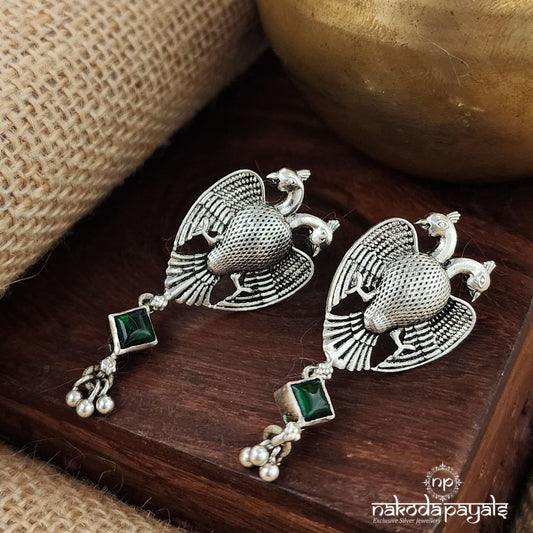 Green Gandaberunda Earrings (S3633)