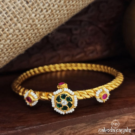 Green Kundan Screw Kada (Gk2929)