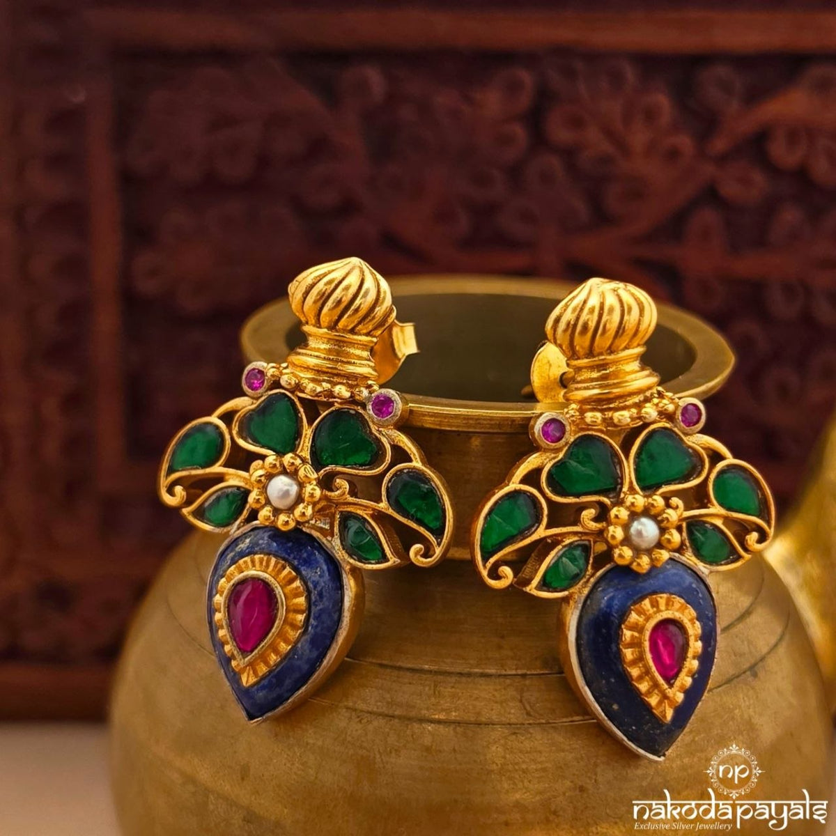Traditional Blue Drop Studs (Ge11268)