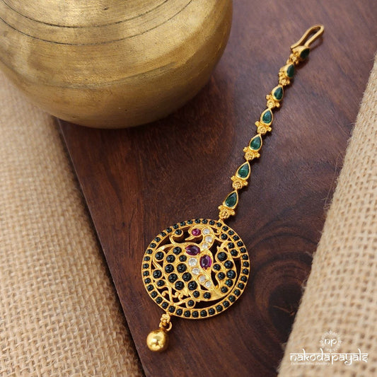 Circular Green Maang Tika (Gm0927)