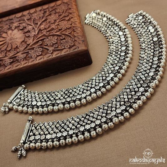 Squarish Ball Drop Anklets (11 Inch) (A6474)