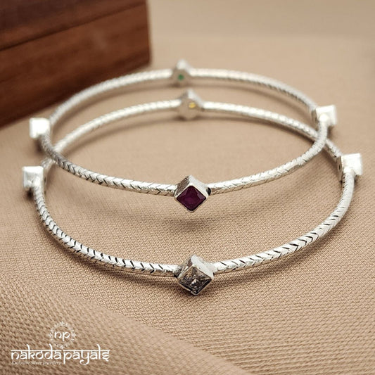 MultiColor Squarish Bangle Pair (K6103)