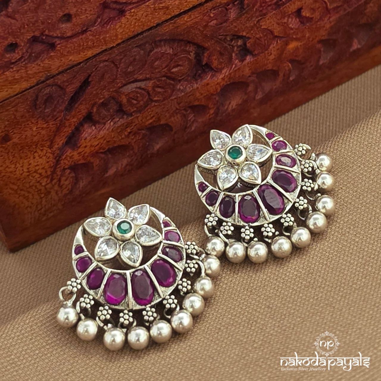 Pink Half Moon Studs (S9604)