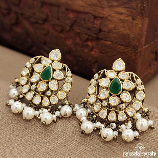 Half Moon Polki Studs (Ge10140)
