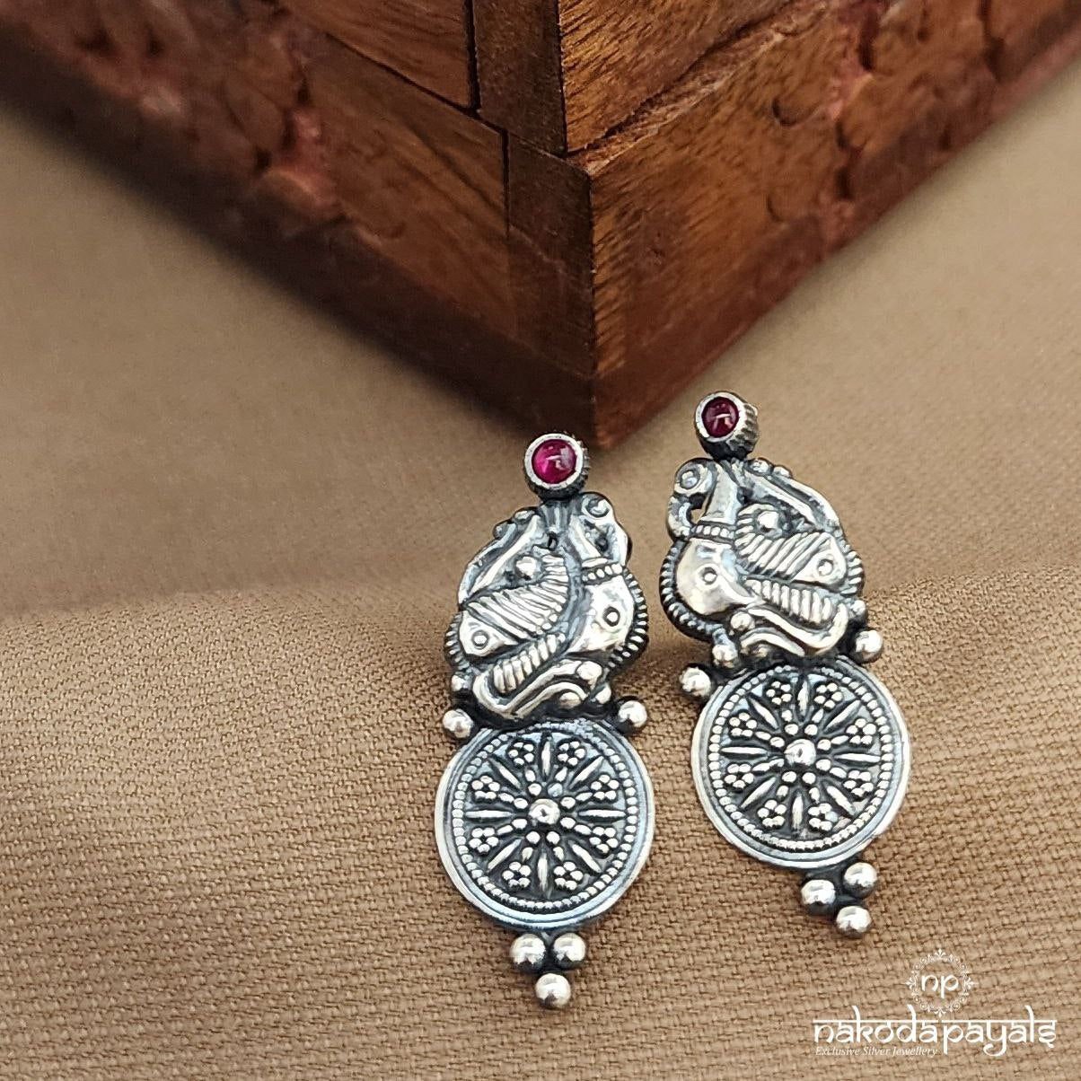 Peacock Coined Studs (S3784)