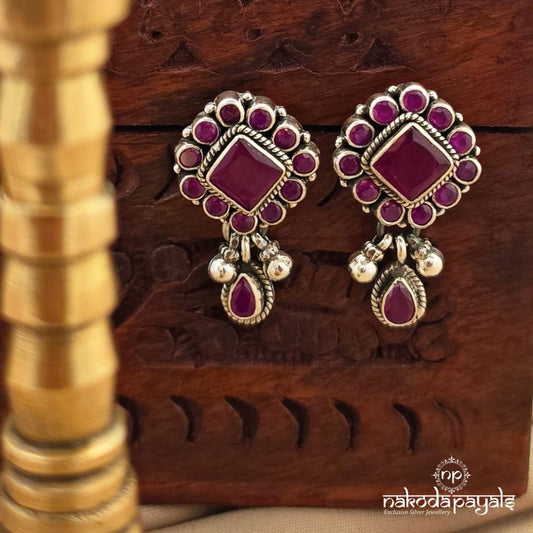 Squarish Pink Studs (S4092)