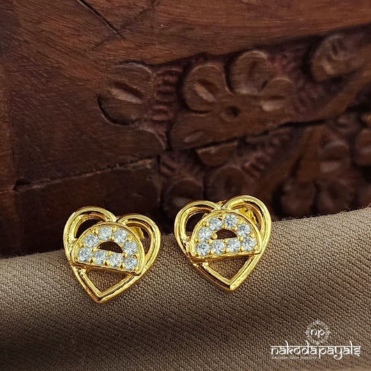 Half Moon CZ Studs (Ge9978)