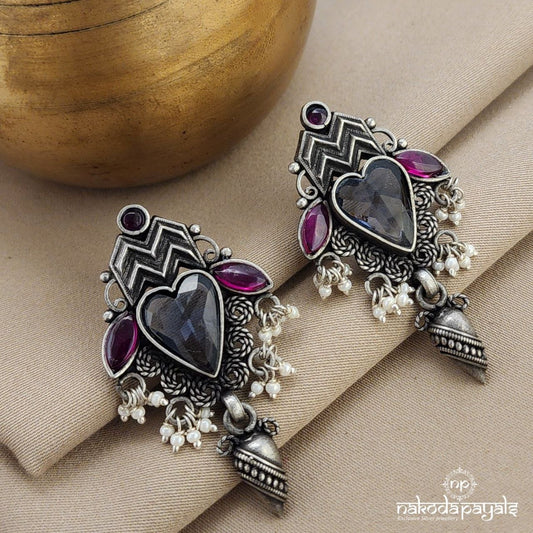Amethyst Heart Earrings (C3308)