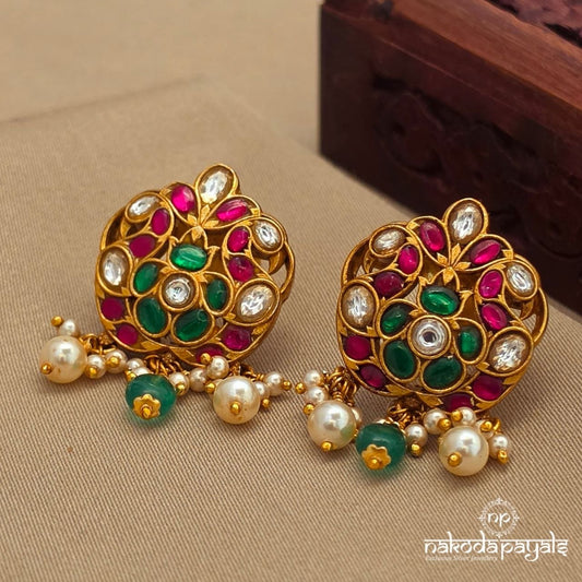 Twin Peacock Pearl Studs (Ge10748)