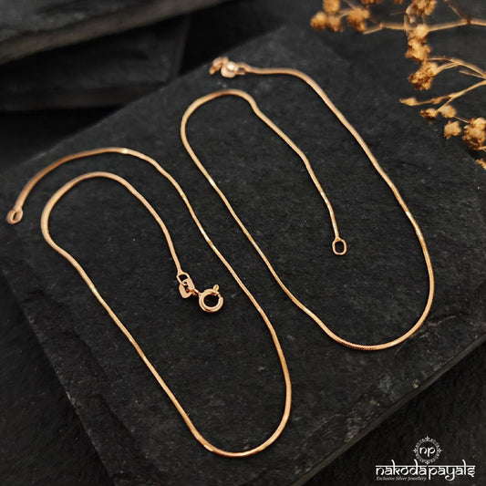 Rose Gold Plain Chain Anklets (A6136)