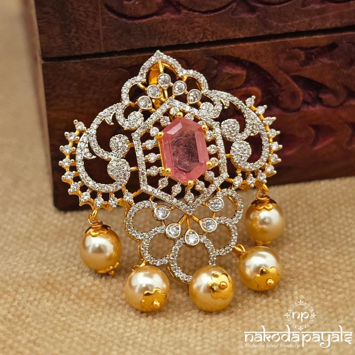Elegant Pink Dot Pearl Pendant (Gp2661)
