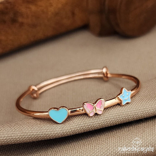 Rose Gold Pink Butterfly Single Kada (Ka9429)