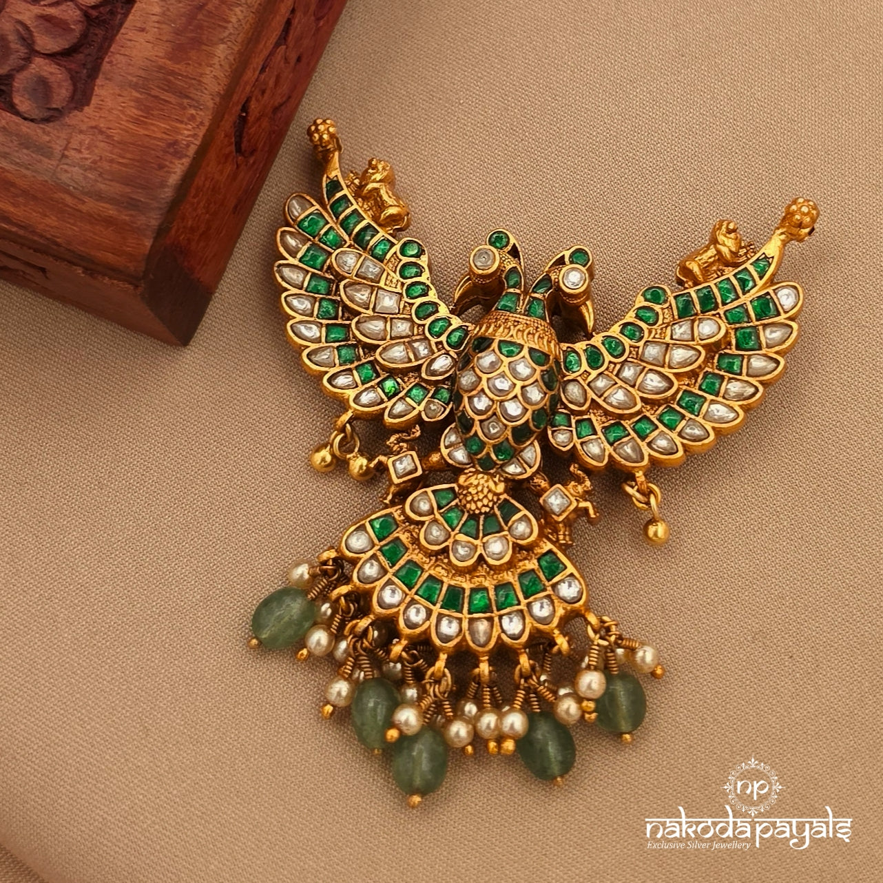 Reversible Gandaberunda Kundan Pendant (Gp2410)