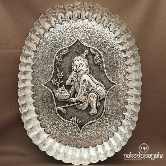 Laddu Krishna Pooja Plate Cum Frame  (Aa2502)