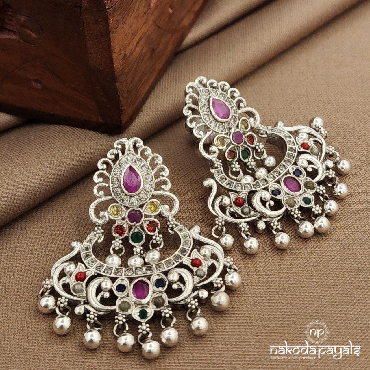 Ball Drops Navaratna  Earrings (C3802)