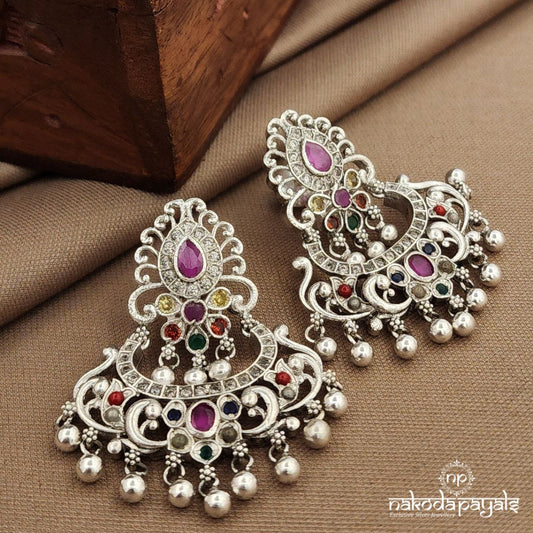 Ball Drops Navaratna  Earrings (C3802)