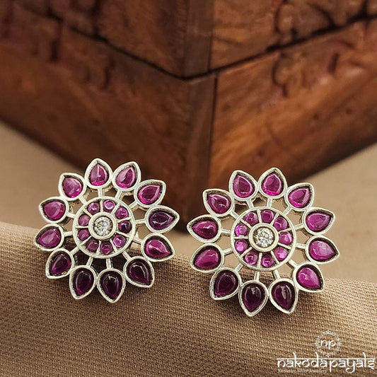Pink Floral Studs (S3765)