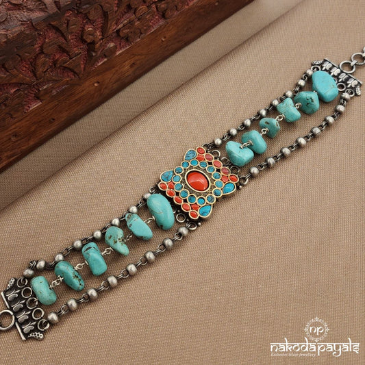Turquoise Stone Coral  Choker  (N11279)