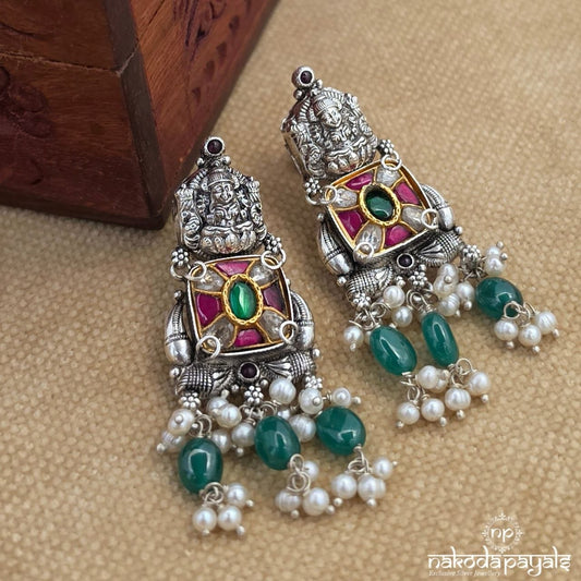 Lakshmi Squarish Kundan Pearl Chandbali (C4189)