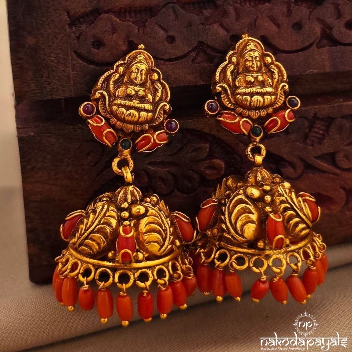 Kemp Lakshmi Leafy Jhumka (Ge11327)