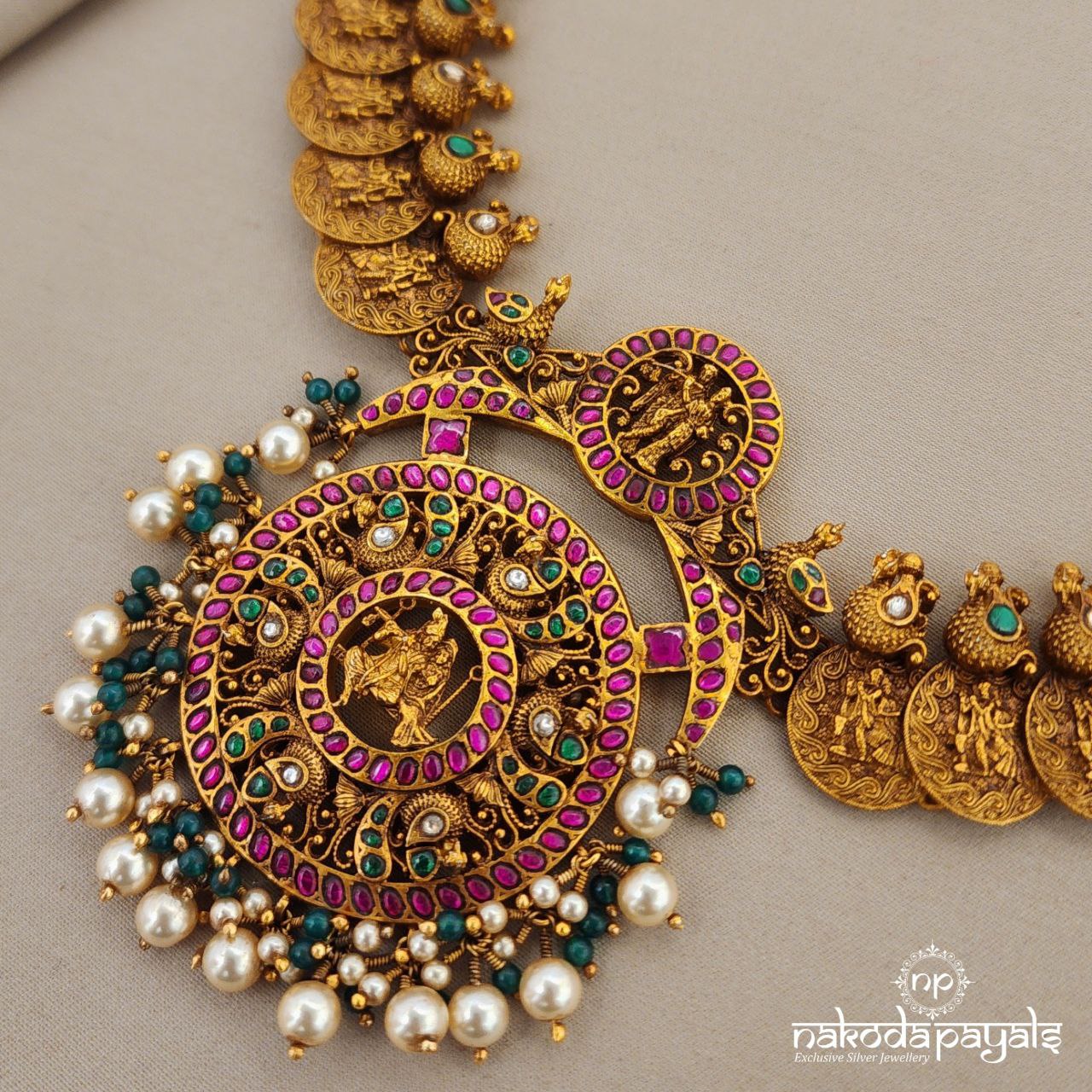 Kundan Radhakrishnan Kasu Neckpiece (Gn8894)