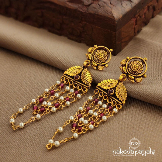 Floral Pearled Earrings (Ge10300)