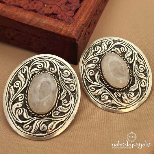 Bold Oval Opal Studs (S9708)